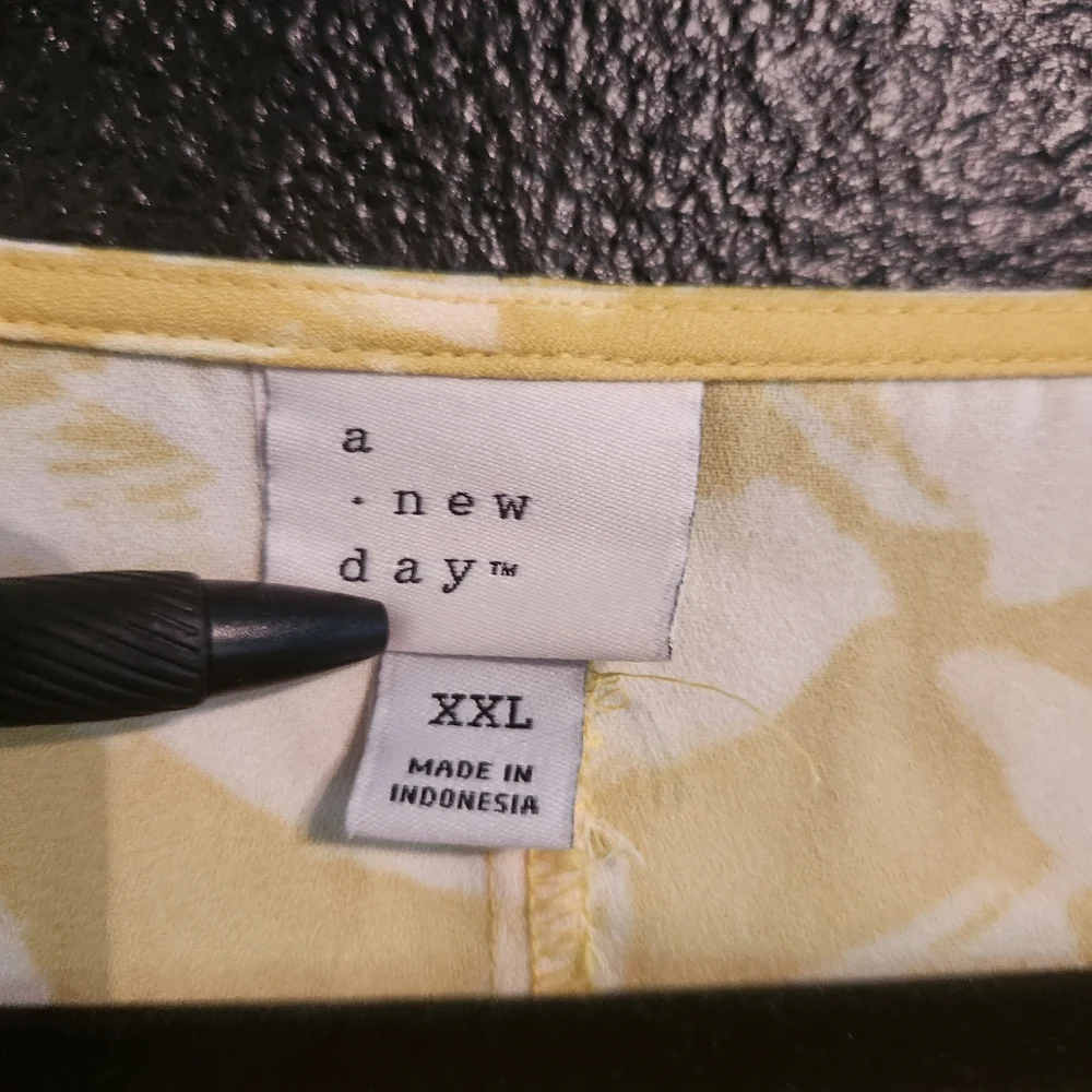 a new day Pale Lime Yellow Floral Mini Dress Dize XXL - Picture 3 of 6